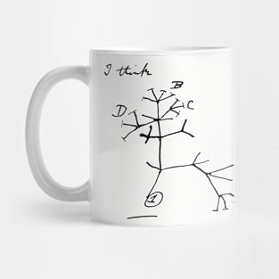 Darwin's I Think Evolutionary Tree Mug